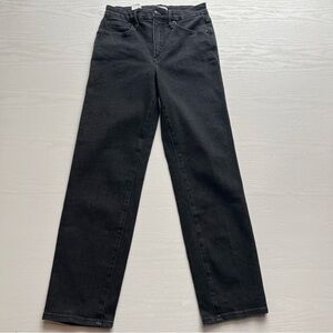Good American Good Legs Straight Jeans Womens 6 Black Ankle Length